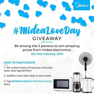 #MideaLoveDay Giveaway: Win Midea Electronics in Midea Nigeria