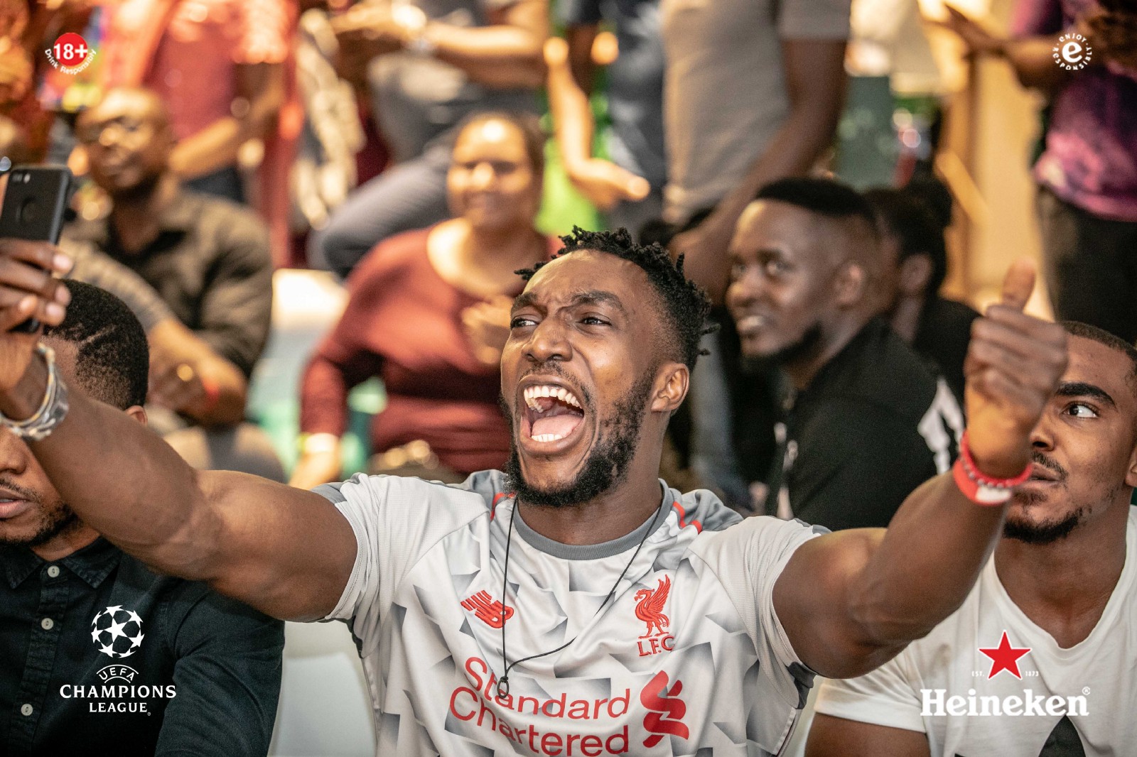MI Abaga, TeeA, Uti Nwachukwu, DJ BigN, Folu Storms, and Other Excited Consumers at The Heineken UCL Final Match Viewing