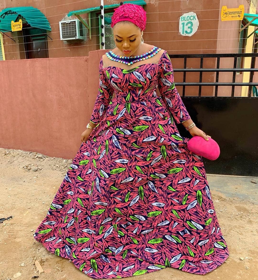 Long Flare Ankara Gown Store, 58% OFF ...
