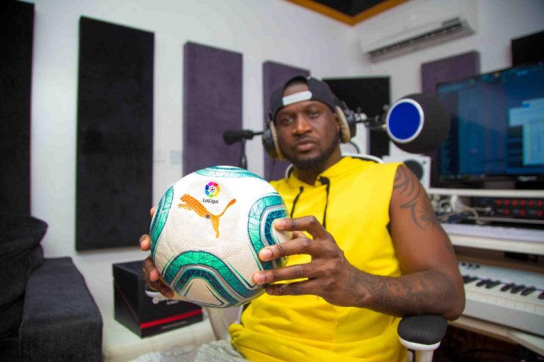 Peter Okoye (Mr P), VJ Adams ‘Unboxes’ New LaLiga Ball as the 2019/2020 Season Kicks-Off (Photos)