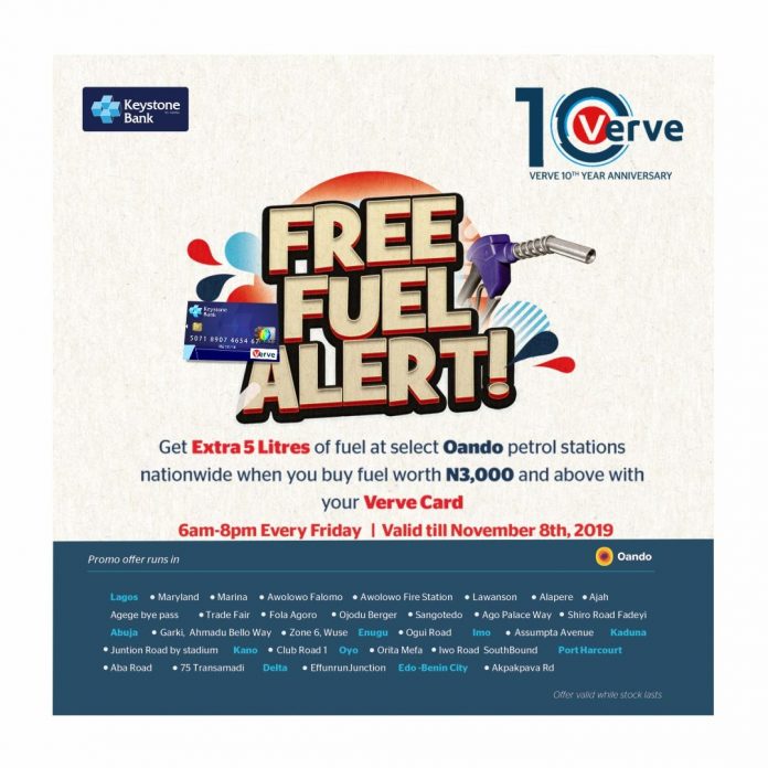 Keystone Bank Rewards Its Verve Card Holders With Free Petrol Brandspur