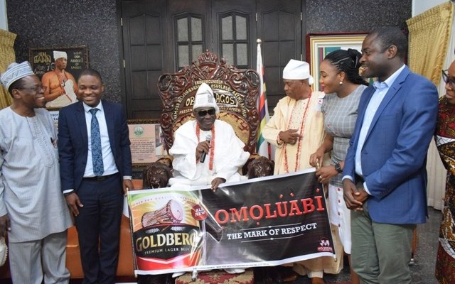 OBA AKIOLU ENDORSES NEW GOLDBERG AS JAMODU LEADS BRAND TEAM TO PALACE