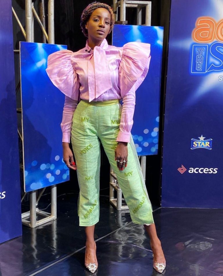 Seyi Shay Stuns In Silky Custom-Made Ejiro Amos Tafiri Two-Piece