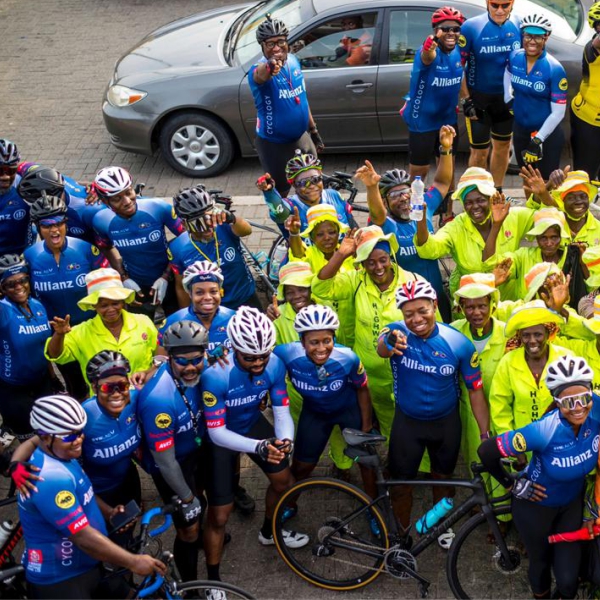 Allianz partners with Cycology club to donate materials and cash to Lagos highway cleaners