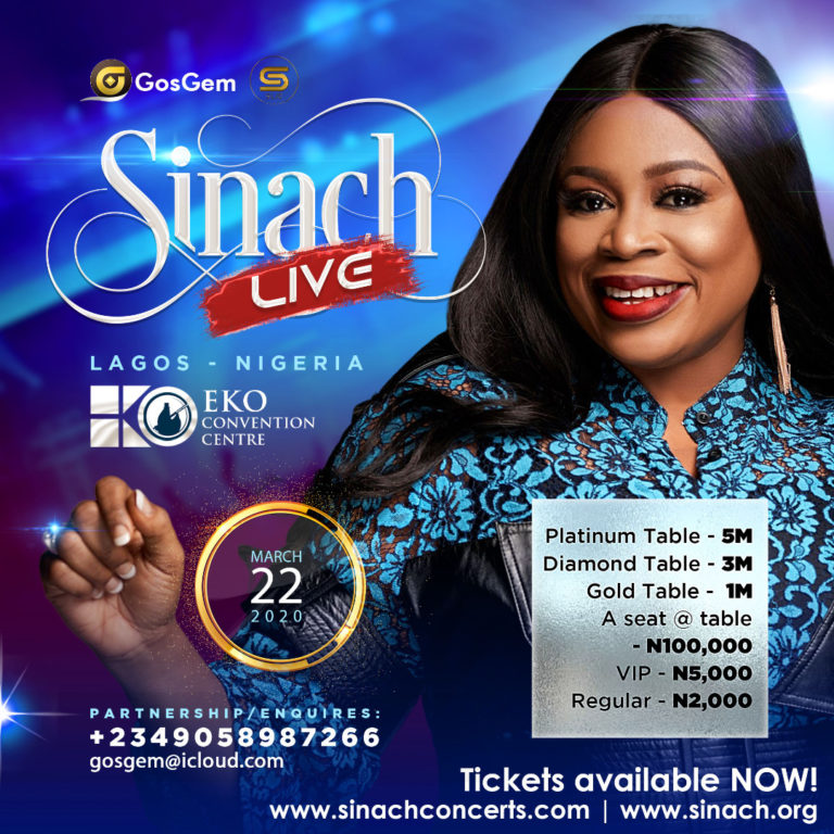 Sinach Set To Host 1st Edition Of Annual Mega Concert @Eko Hotel