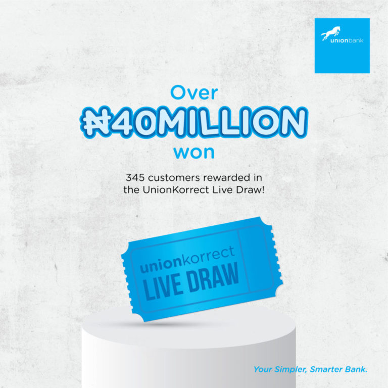 Union Bank Customers Win N40 Million in the UnionKorrect Draw!