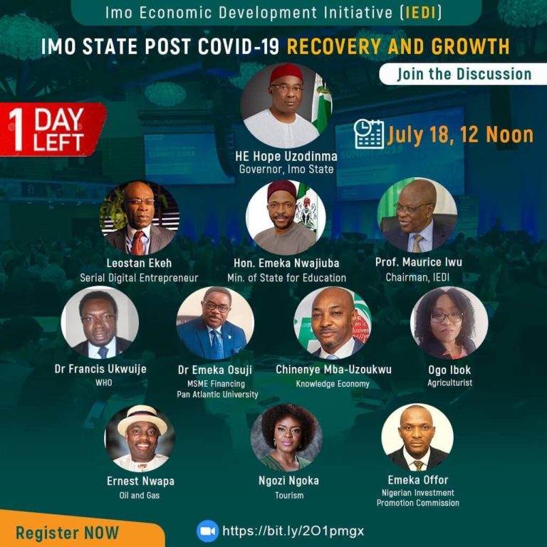 IEDI charts course for Imo State’s post COVID-19 recovery