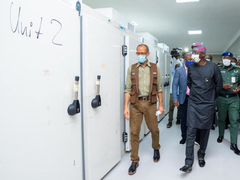 Sanwo-Olu Commissions 48-Chamber Morgue in Yaba Isolation Centre (Photos)