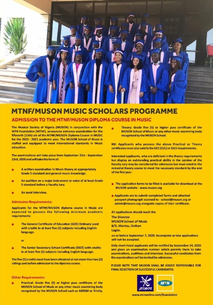 MUSON, MTN Foundation, MUSON Scholarship Programme,