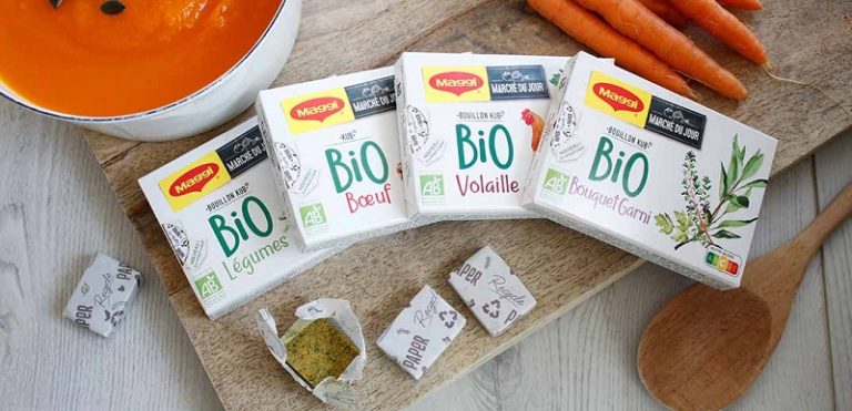 Nestlé launches Maggi organic bouillon cubes in recyclable paper wrapper