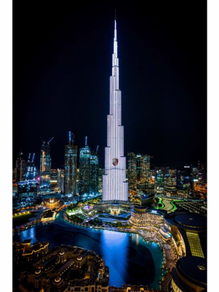 Porsche Taycan electrifies Dubai’s Burj Khalifa, the world’s tallest building