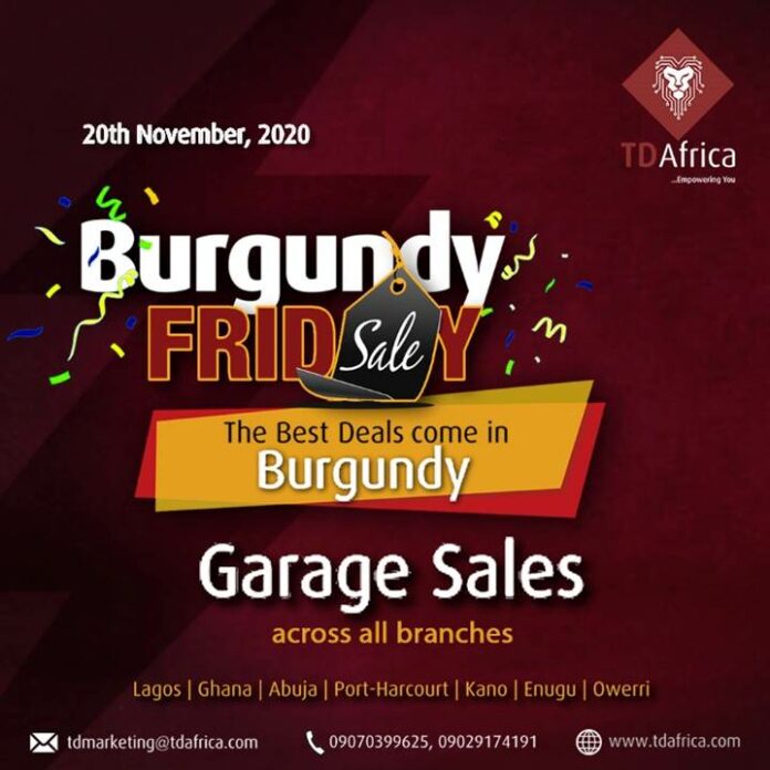 TD Burgundy Brandspurng TD Africa set for nationwide Garage sale on Friday