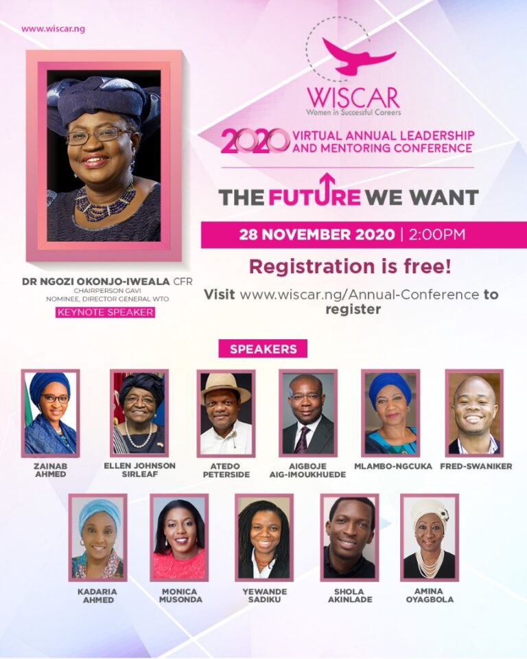 Okonjo-Iweala announced as keynote speaker at WISCAR’s 2020 Virtual Leadership and Mentoring Conference