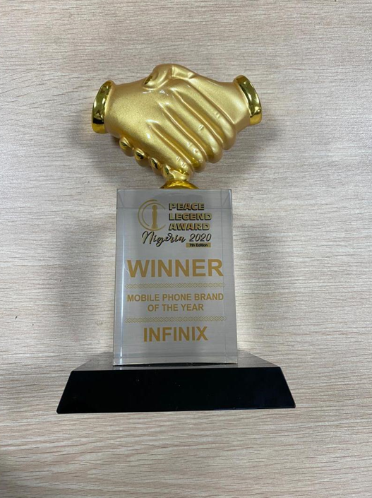 Infinix receives Mobile Phone Brand of the Year Award at the Peace Legend Awards