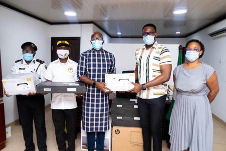 Bolt West Africa at the delivery of equipment Brandspurng Bolt Facilitates Online Safety for Taxi-Hailing Riders in Nigeria