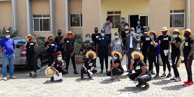 Maiden Naija Farmer Reality TV show on a learning visit to IITA Abuja Brandspurng