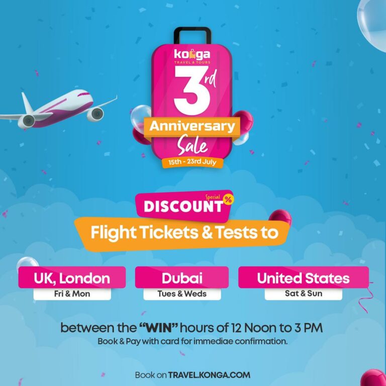 Special Flight Deals On Offer As Konga Travel Turns 3