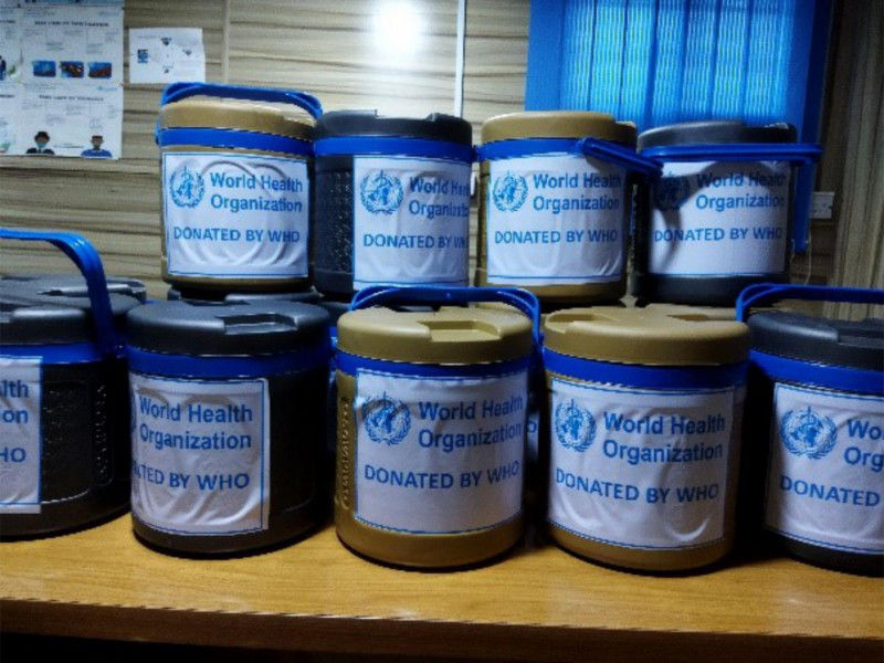 Temporary (improvised) specimen storage(coolers) provided to support sample collection in HFs |  Brand Spur Nigeria