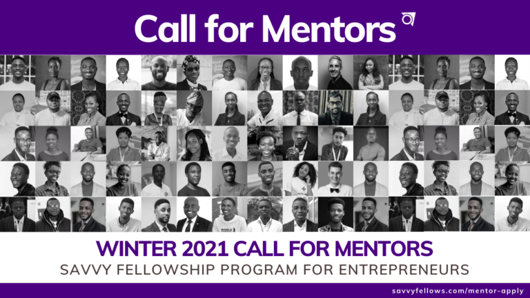 Winter 2021 Call For Mentors: Savvy Fellowship Program