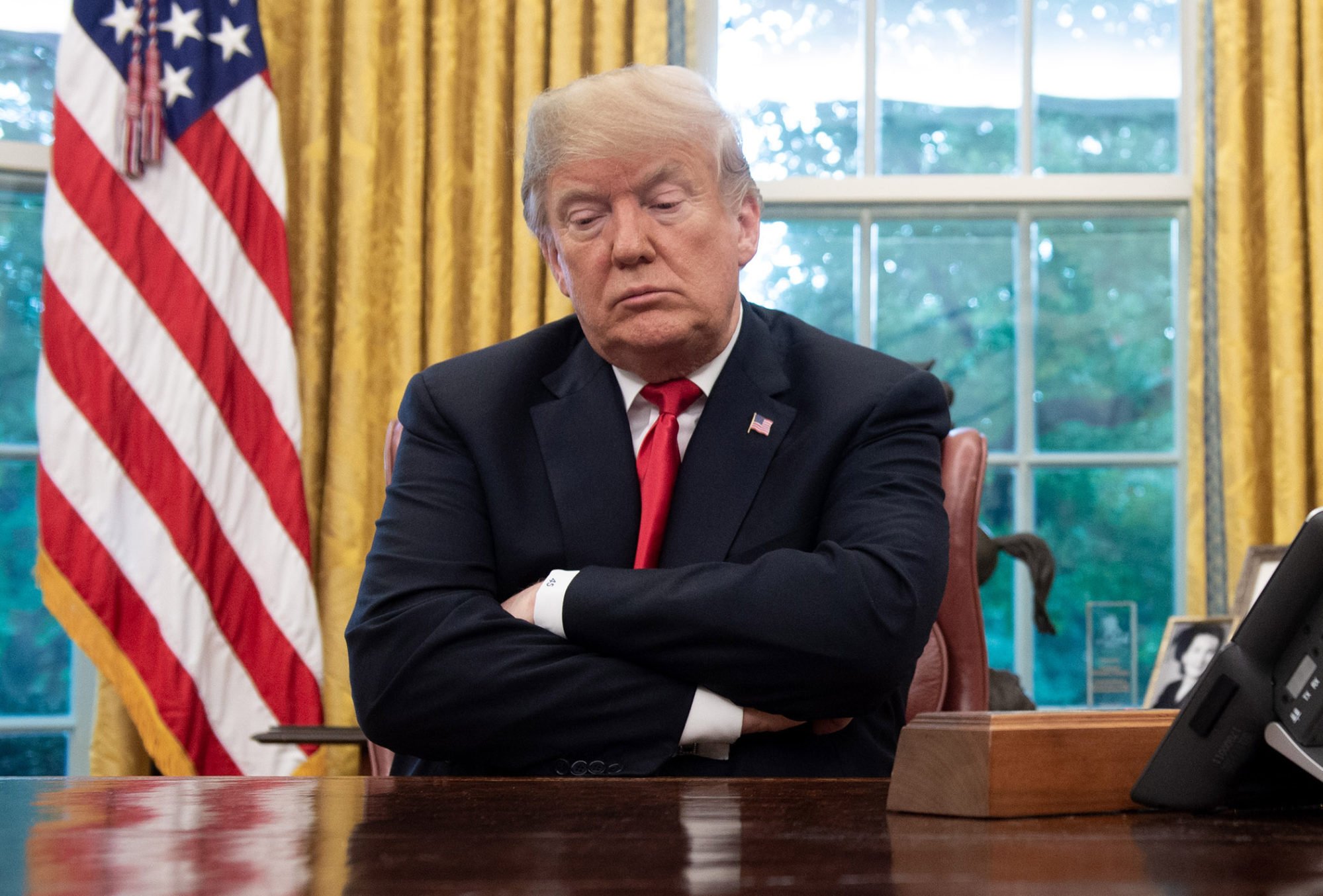 Happier days? President Donald Trump in the Oval Office of the White House in 2018. Photo: AFP/Getty Images
