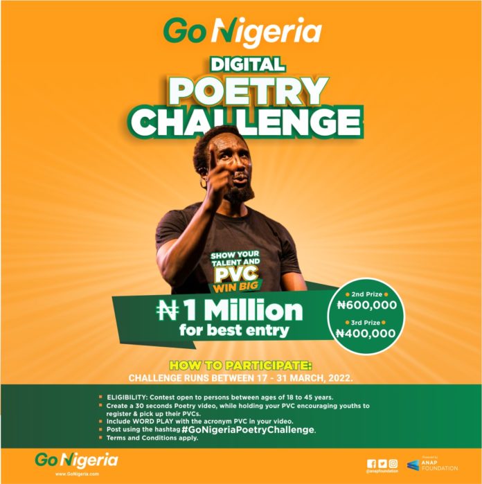 GoNigeria Digital Poetry Challenge For Youths - One Million Naira Up For Grabs