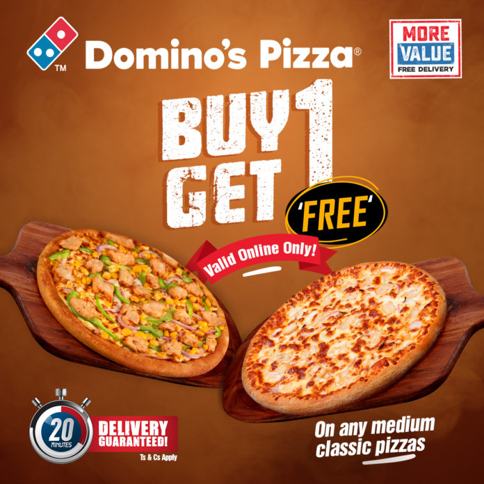 MEGA Week At Domino’s Pizza With The Online BUY 1 GET 1 FREE Offer And All-Day Everyday Value Range Pizzas!!