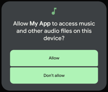 Android 13 beta 1 media access request