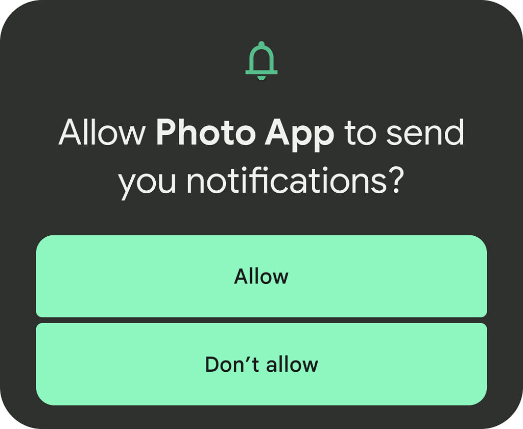 Android 13 app notification request