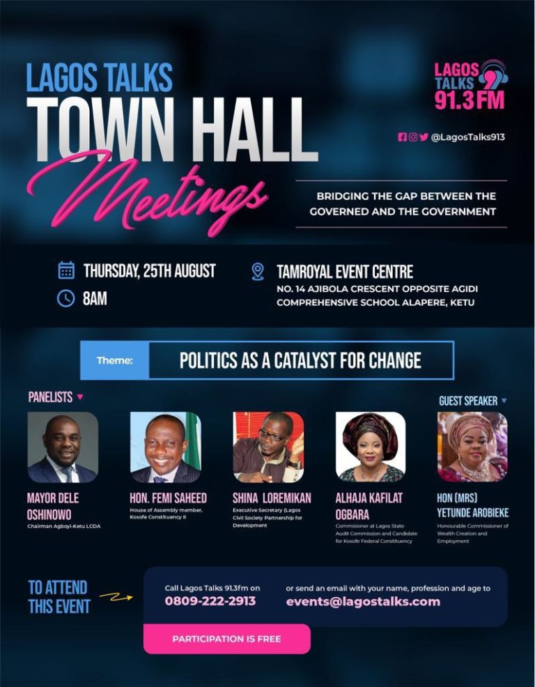 LIVE UPDATE: Lagos Talks Holds Town Hall Meeting On Grassroots Governance (VIDEO)