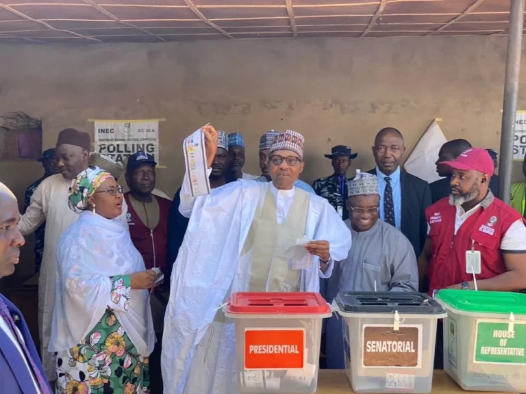 NigeriaDecides2023: Buhari Reveals Why He Openly Displayed His Ballot Paper