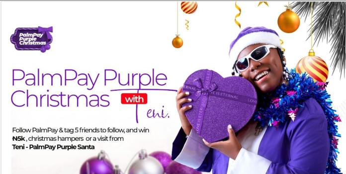 PalmPay Features Teni To Gift Nigerians With Cash Prizes And Hampers