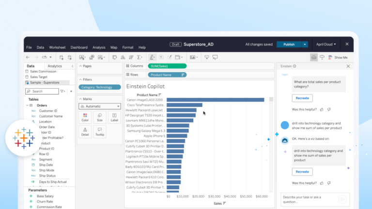 Salesforce Announces The Beta Availability Of Einstein Copilot For Tableau