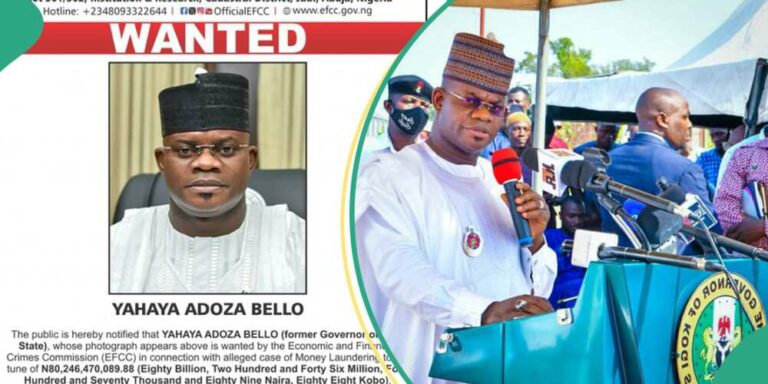 BREAKING: Yahaya Bello Declared Wanted By EFCC Over N80.2b Fraud