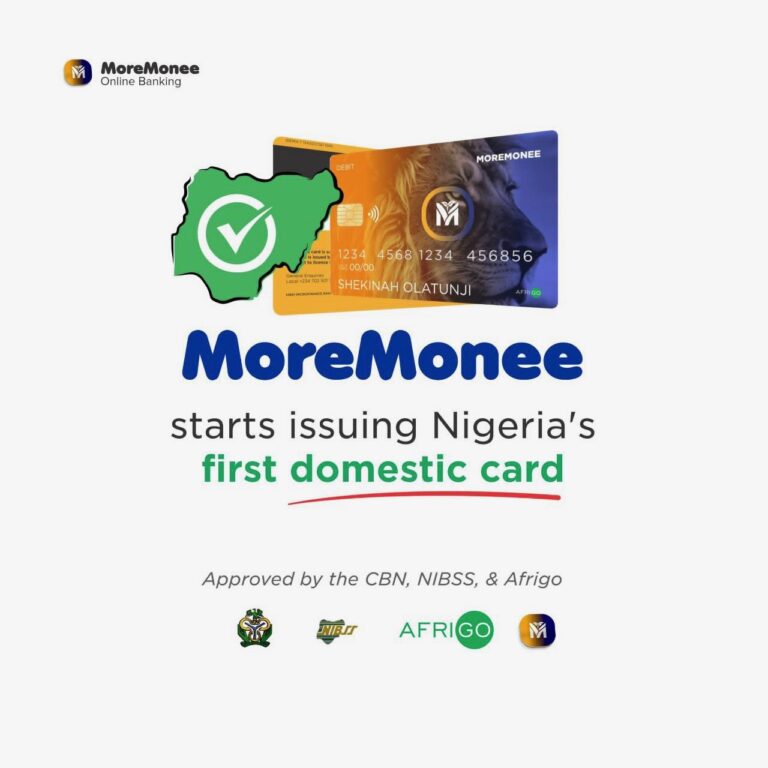 MoreMonee, Partners With AfriGo, NIBSS To Launch CBN’s First Nigerian Domestic Card