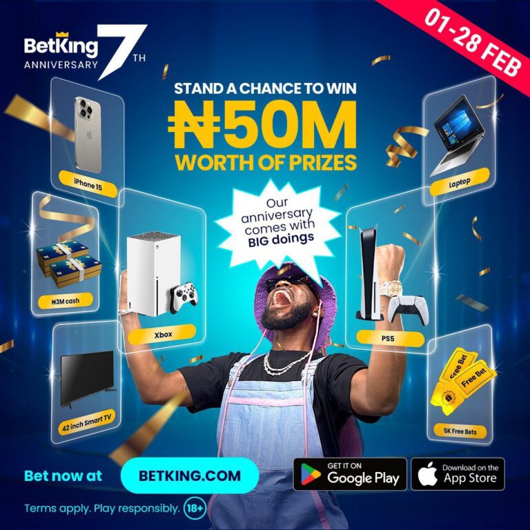 BetKing Set To Mark 7th Anniversary In Nigeria, Disburse Over 50 Million Worth Of Prices