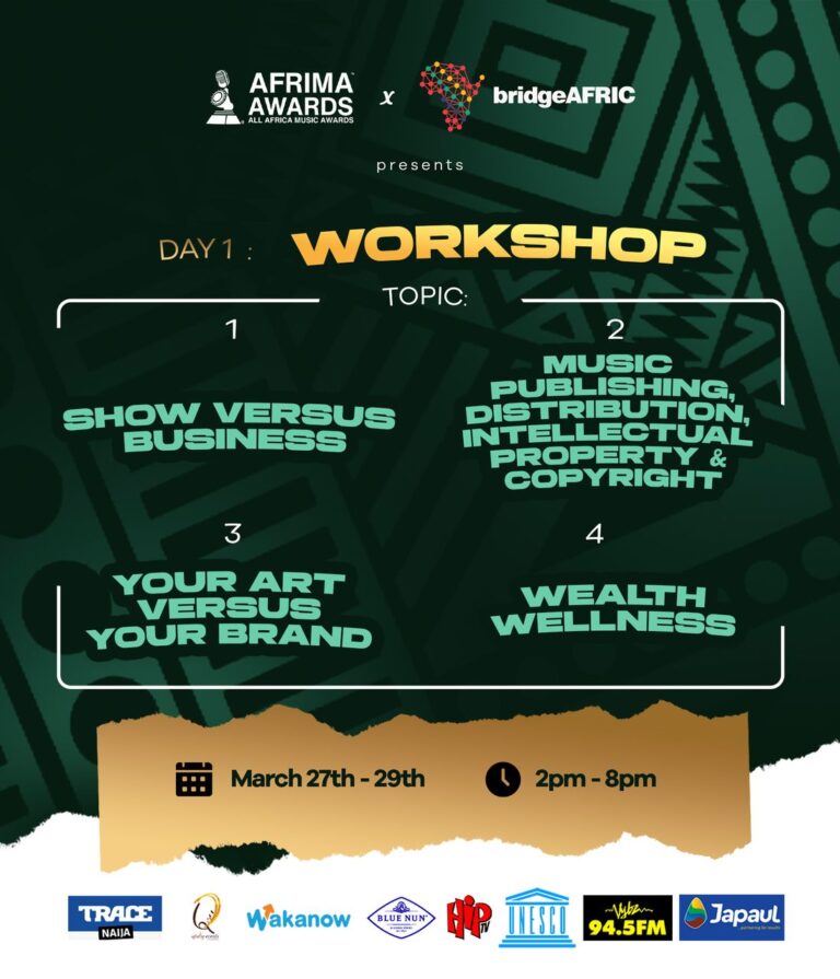 AFRIMA Partners BridgeAfric, UNESCO For Lagos Global Music Workshop