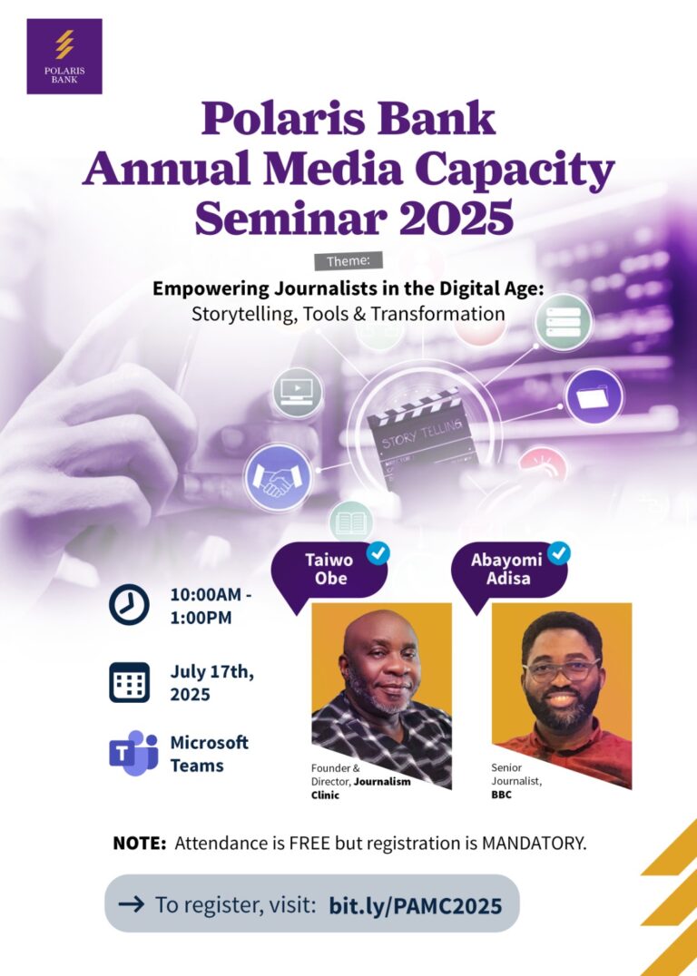 Polaris Bank Commits To Continuous Investment In Journalism Excellence