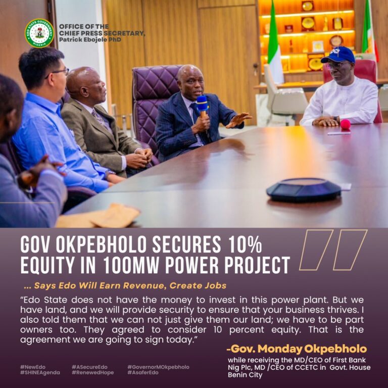 Edo Govt Secures 10% Equity In 100MW Power Plant As Ministry Of Power ...