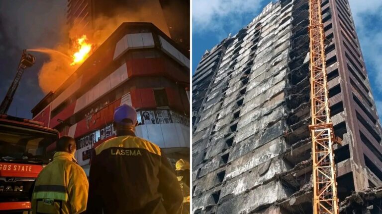 Lagos Govt Announces Demolition Of Fire-Ravaged GNI Building After Deadly Blaze